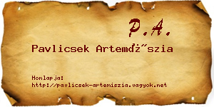 Pavlicsek Artemíszia névjegykártya